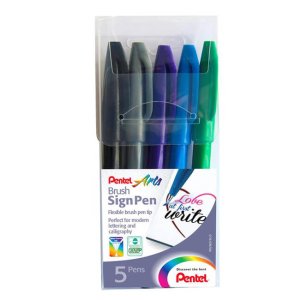 Pentel Brush Sign Pen SES15C/5NEW